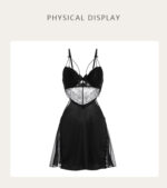 Sexy Lace See-Through Lingerie, Underwire Padded Push-Up Plus Size Slip Dress, Women Loungewear Set 2044 - Image 5