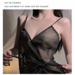 Sheer Deep V Bodycon Slip Dress Set - Image 9
