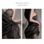 Sheer Deep V Bodycon Slip Dress Set - Image 7