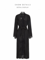 Lace Trim Silky Nightdress & Robe Set - Image 25