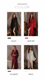 Lace Trim Silky Nightdress & Robe Set - Image 6