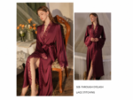 Lace Trim Silky Nightdress & Robe Set - Image 9