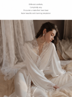 Lace Trim Silky Nightdress & Robe Set - Image 20