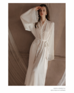 Lace Trim Silky Nightdress & Robe Set - Image 23