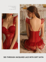 Sheer Mesh Babydoll Lingerie Set - Image 24