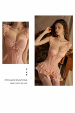 Sheer Mesh Babydoll Lingerie Set - Image 8