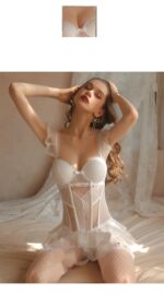 Sheer Mesh Babydoll Lingerie Set - Image 17
