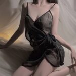 Sheer Deep V Bodycon Slip Dress Set