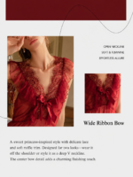 4-Piece Sheer Lace Babydoll & Robe Set - Image 3