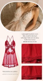 Sheer Embroidered Backless Chemise Set - Image 4