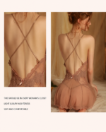 Sheer Embroidered Backless Chemise Set - Image 8