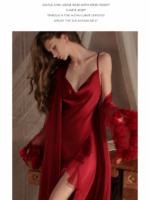 Elegant Satin Slip Dress with Sheer Robe - Image 17