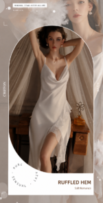 Elegant Satin Slip Dress with Sheer Robe - Image 2