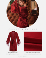 Soft Satin Lace Robe with Belt - Image 3