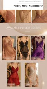 Sheer Embroidered Backless Chemise Set - Image 3
