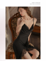 Elegant Satin Slip Dress with Sheer Robe - Image 13