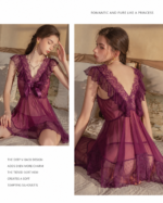 4-Piece Sheer Lace Babydoll & Robe Set - Image 24
