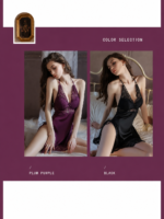 3-Piece Deep V Slit Nightdress & Robe Set - Image 7