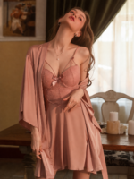 3-Piece Lace Slip Dress & Robe Set - Image 25