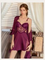 3-Piece Lace Slip Dress & Robe Set - Image 45