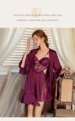 3-Piece Lace Slip Dress & Robe Set - Image 44
