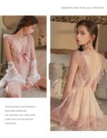 4-Piece Sheer Lace Babydoll & Robe Set - Image 20