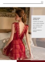 4-Piece Sheer Lace Babydoll & Robe Set - Image 4