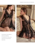 4-Piece Sheer Lace Babydoll & Robe Set - Image 16