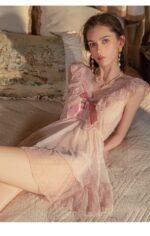 4-Piece Sheer Lace Babydoll & Robe Set - Image 21