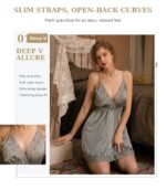 Deep V Lace Cami Slip Dress & Thong Set - Image 4
