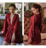Soft Satin Lace Robe with Belt - Image 14